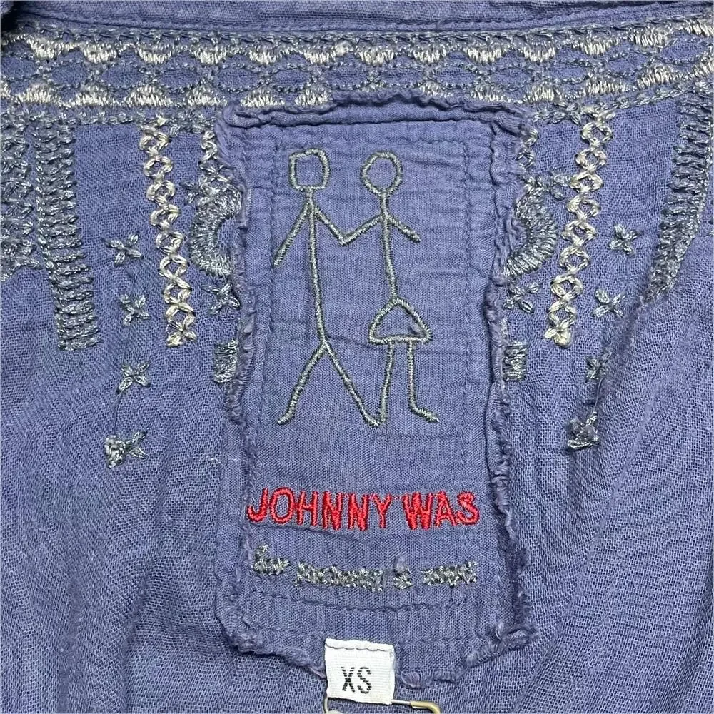 Johnny Was Rhan Boho Gauze Embroidered Dress - Picture 10 of 11